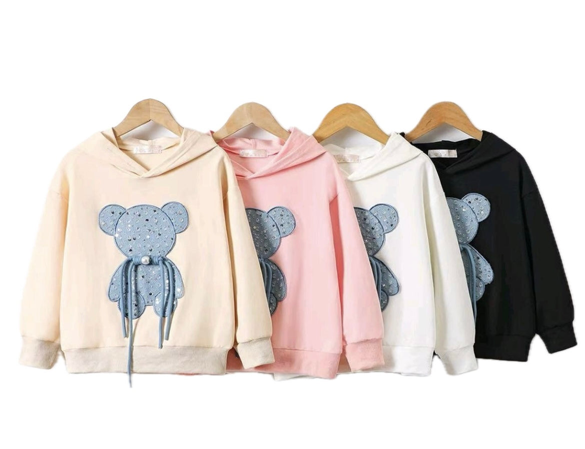Felpa Teddy disponibile rosa e nera dalla 4 alla 14 anni