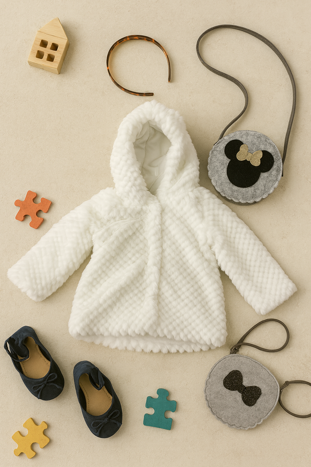 Cappotto neonata SNOW WHITE disponibile dalla 6 alla 36 mesi