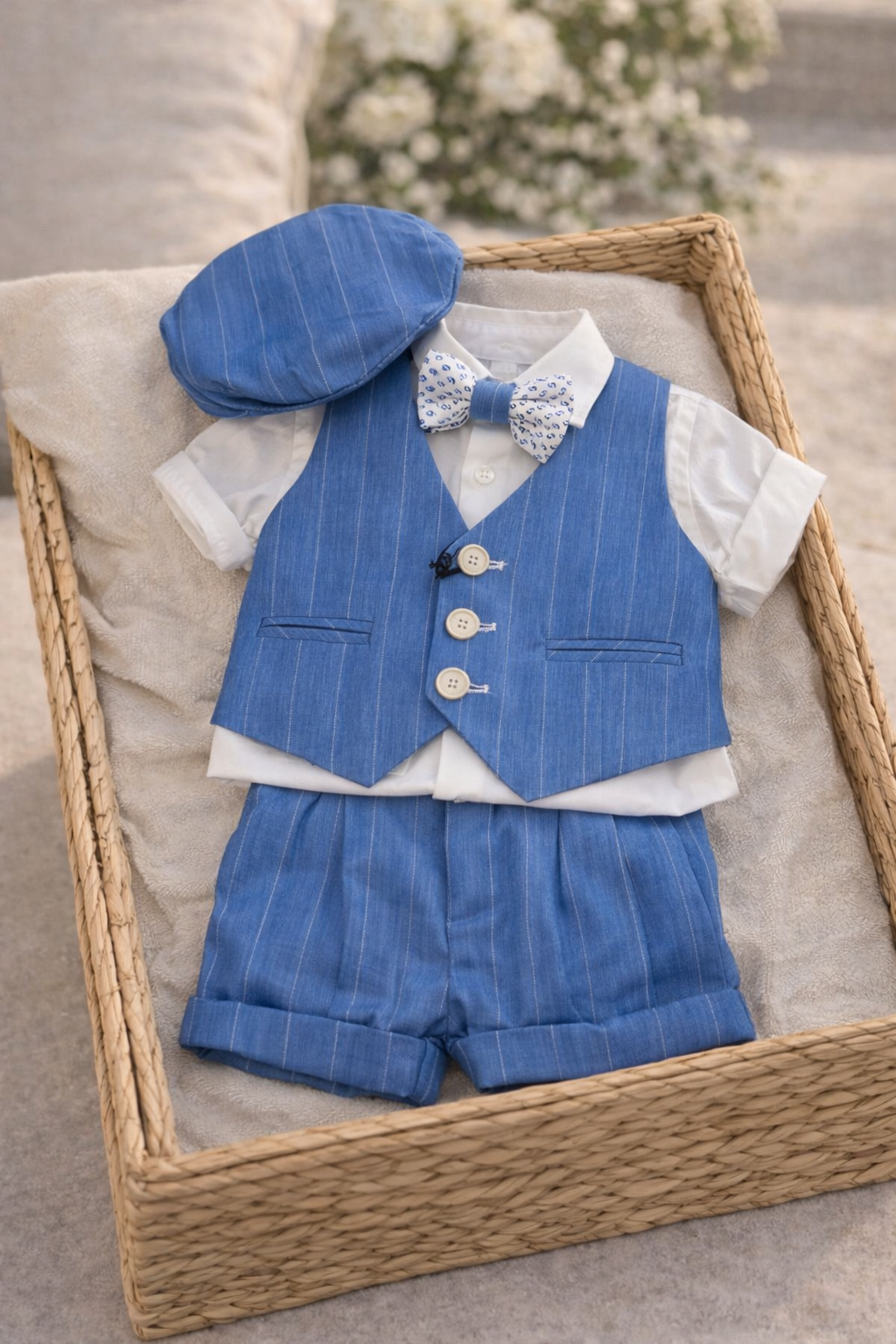 Completo cerimonia blu neonato