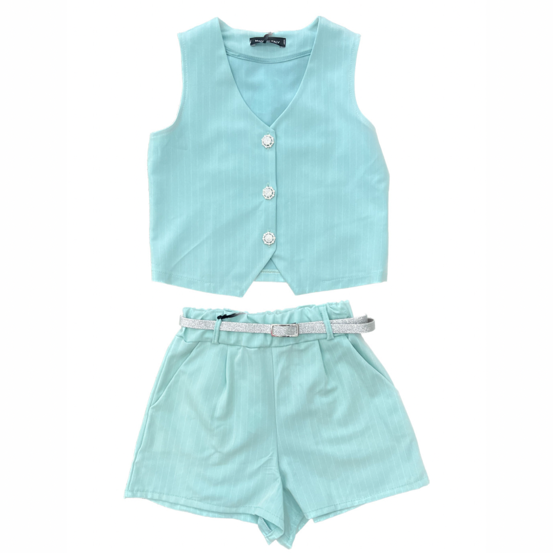 Completo due pezzi gilet e bermuda