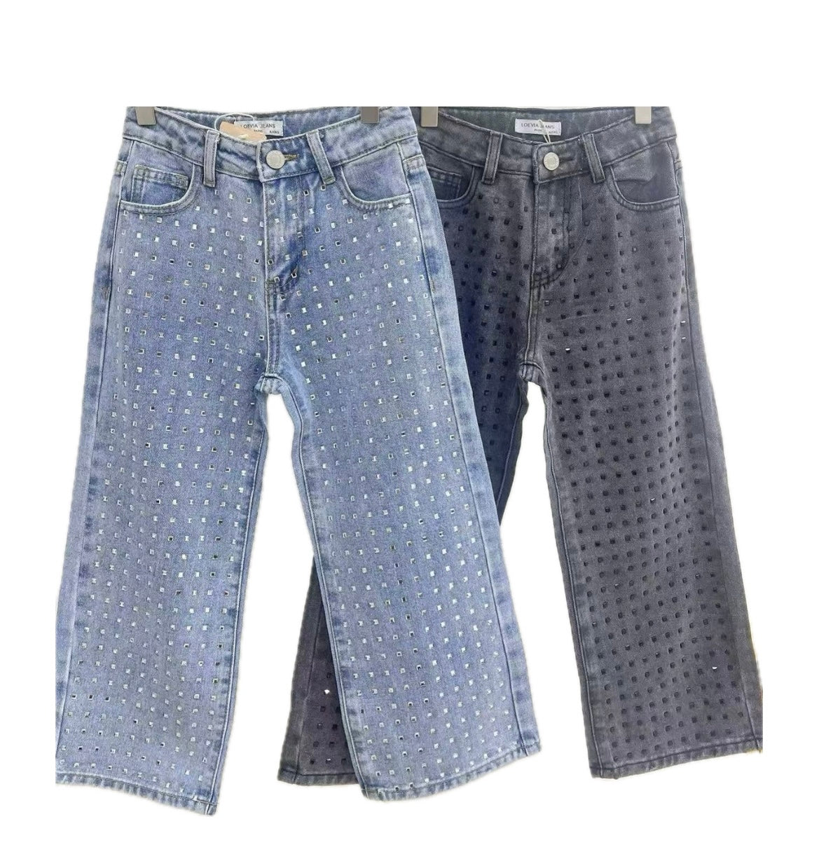 Jeans con brillantini disponibile blu dalla 4 alla 14 anni