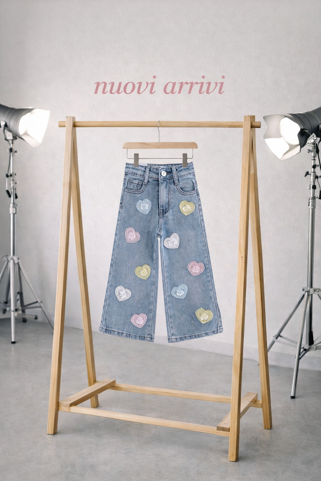 Jeans neonata GLITTER HEART