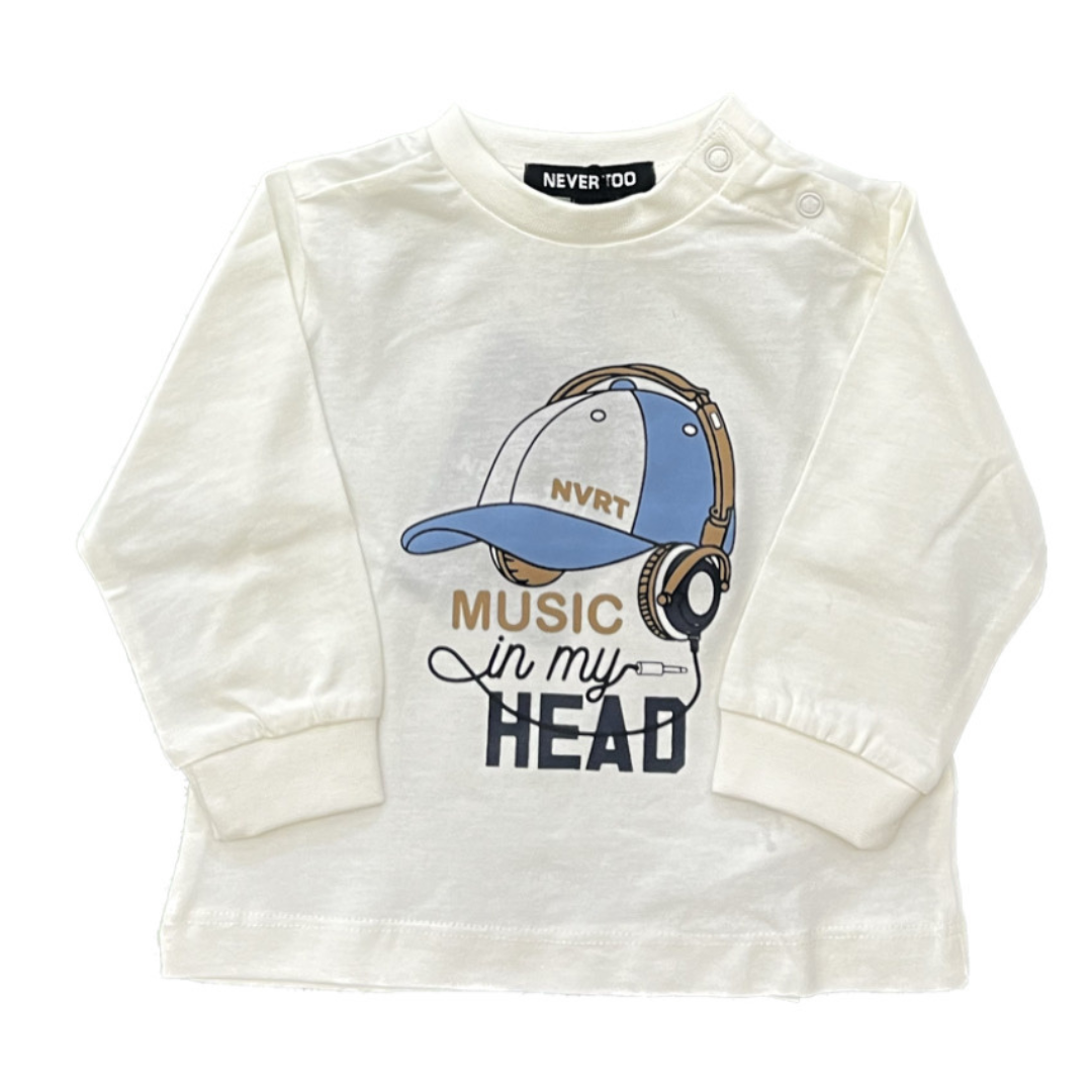 T-shirt Music in my head disponibile dalla 9 alla 30 mesi