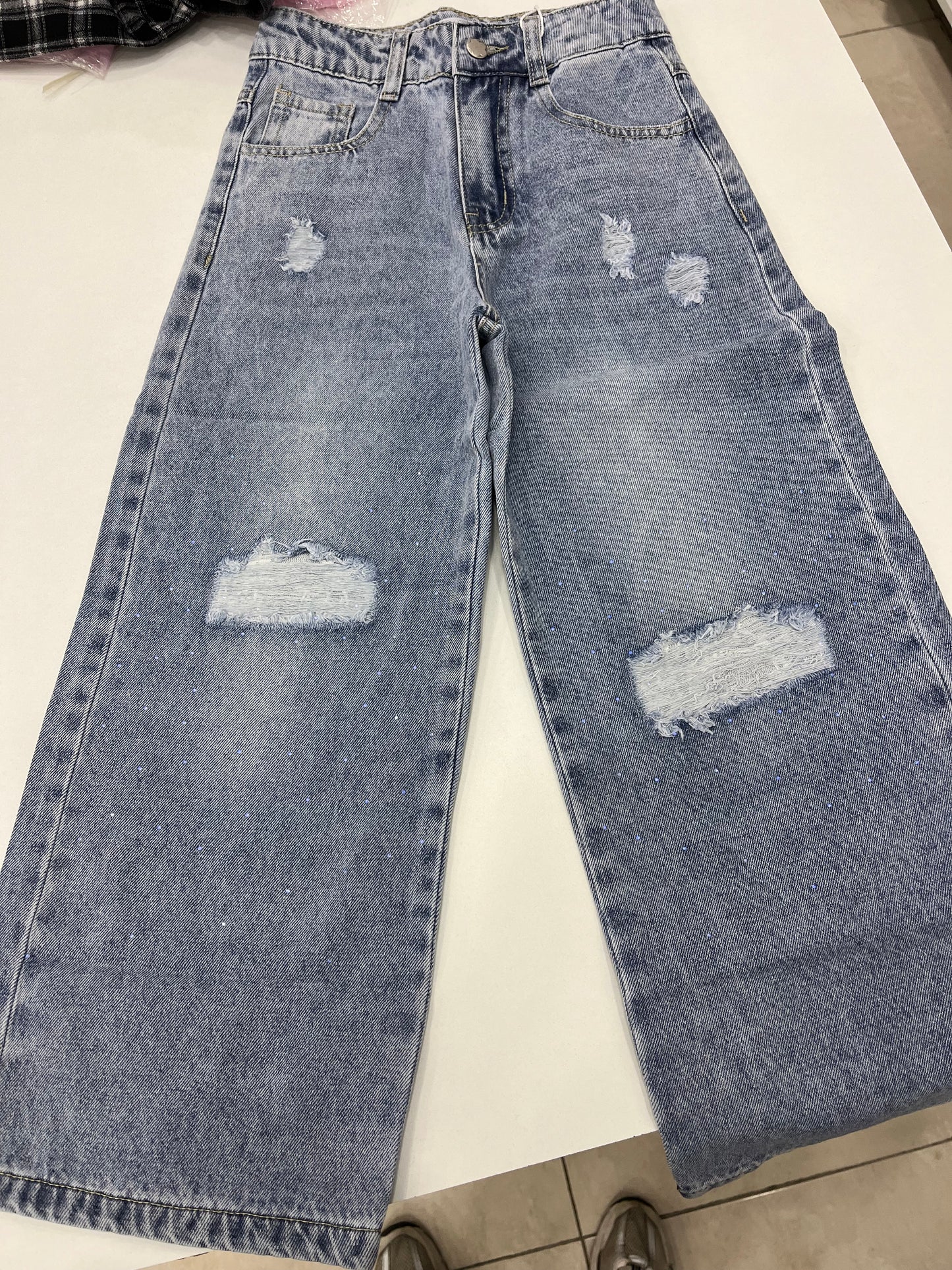 Jeans con microbrillantini
