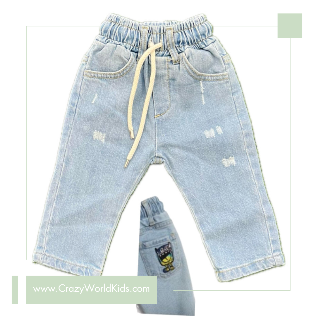 Pantalone denim lavaggio chiaro disponibile dalla 9 alla 30 mesi