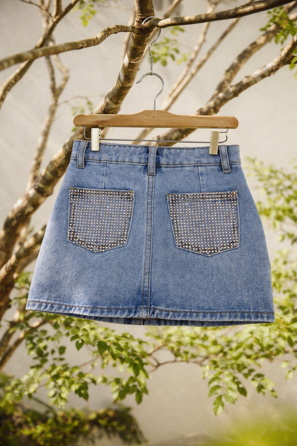 Gonna in denim SHINE POCKETS