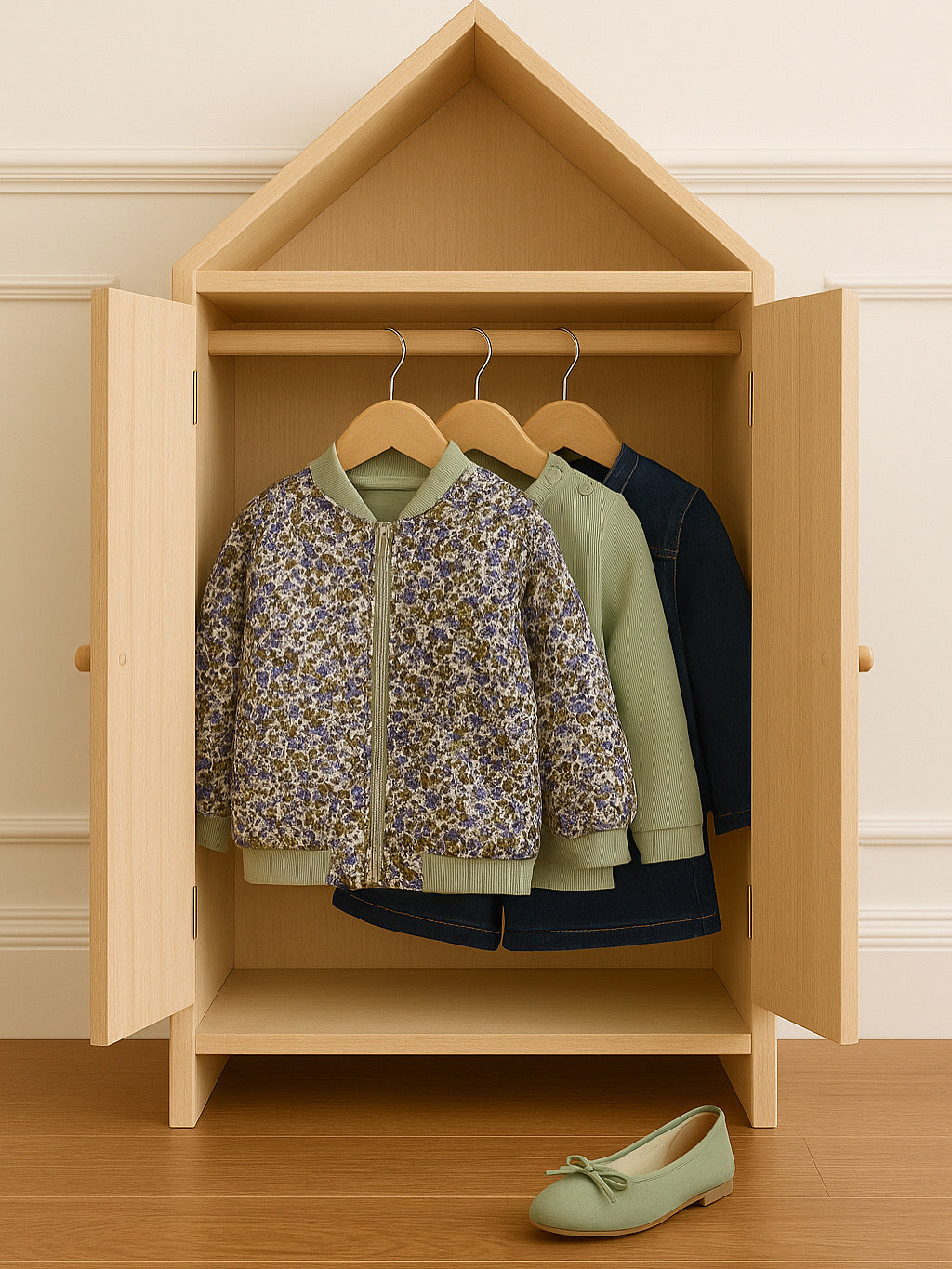 Trapuntino neonata verde salvia Petit Fleur