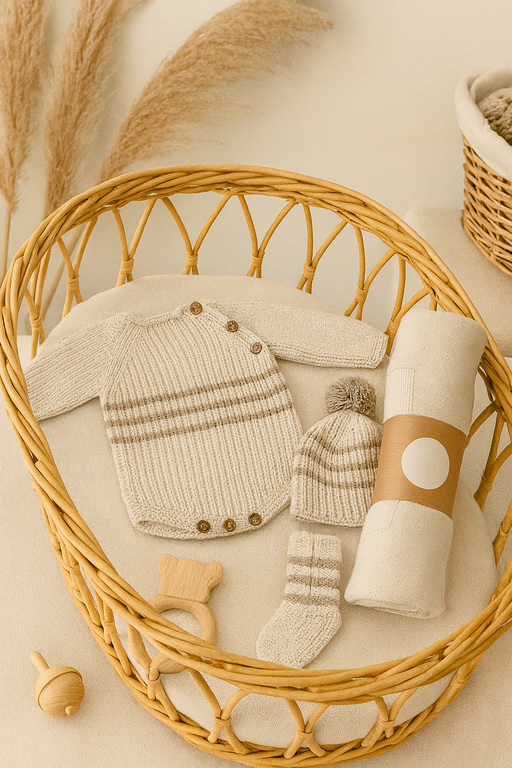 Cappellino crema con ponpon Li&Me