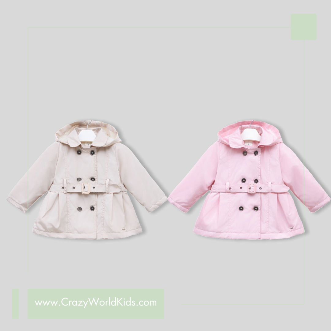 Trench disponibile in rosa e beige dalla 12 alla 36 mesi