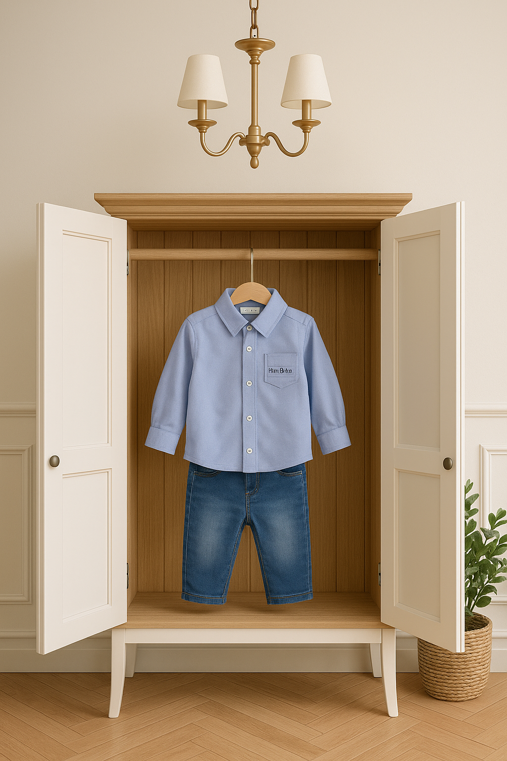 Camicia azzurra Mini Birba