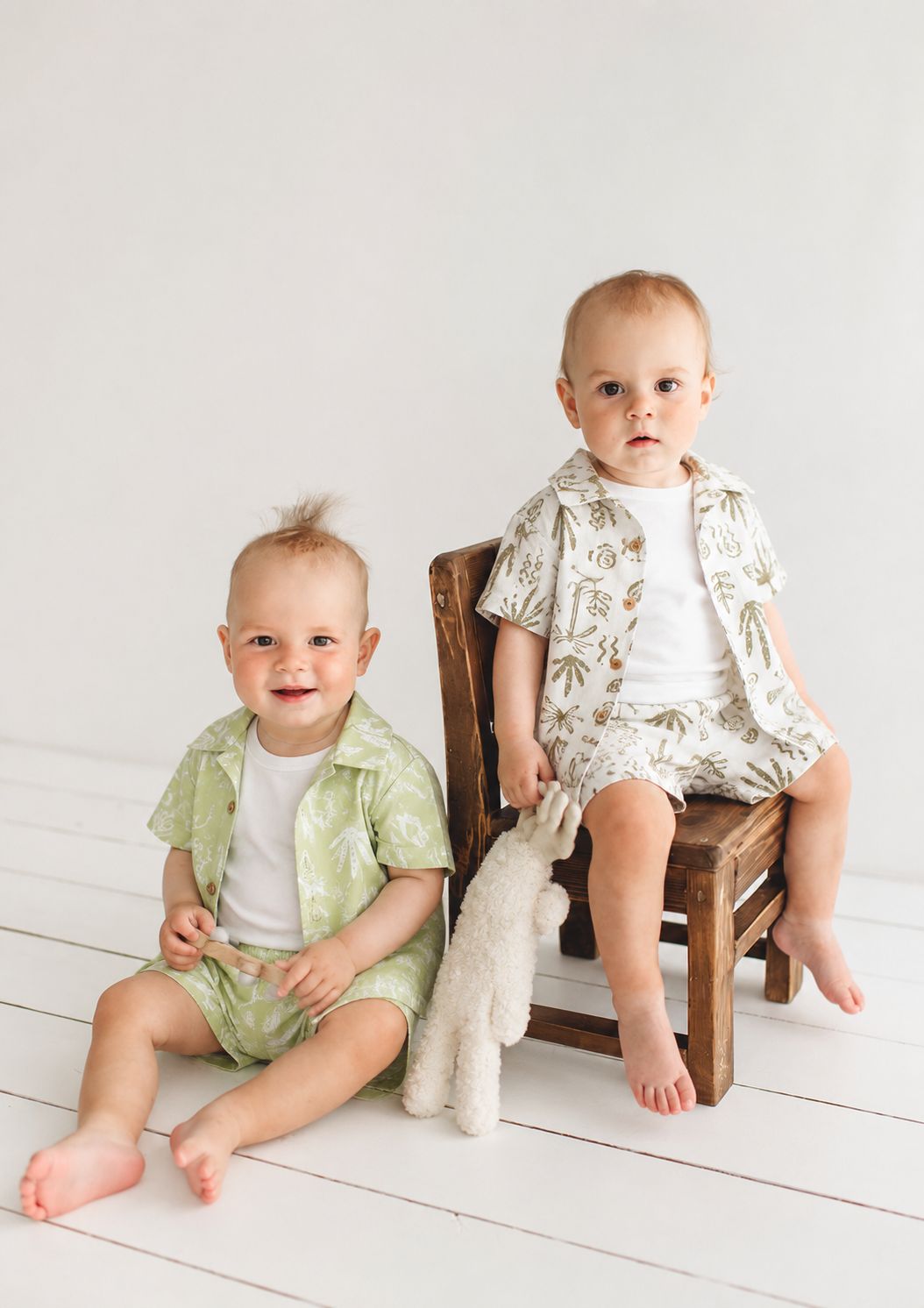 Completo neonato camicia e bermuda TROPICAL