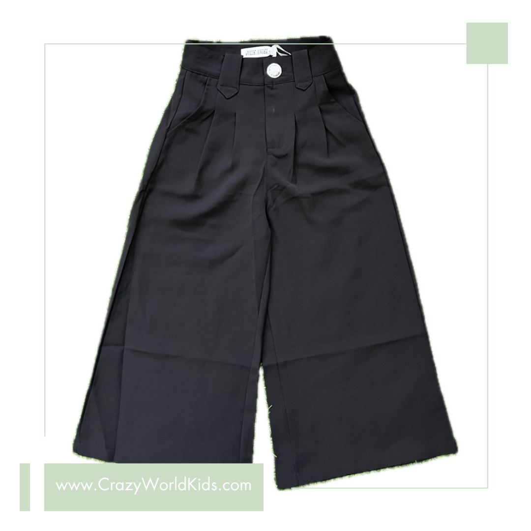 Pantalone nero a palazzo disponibile dalla 4 alla 14 anni
