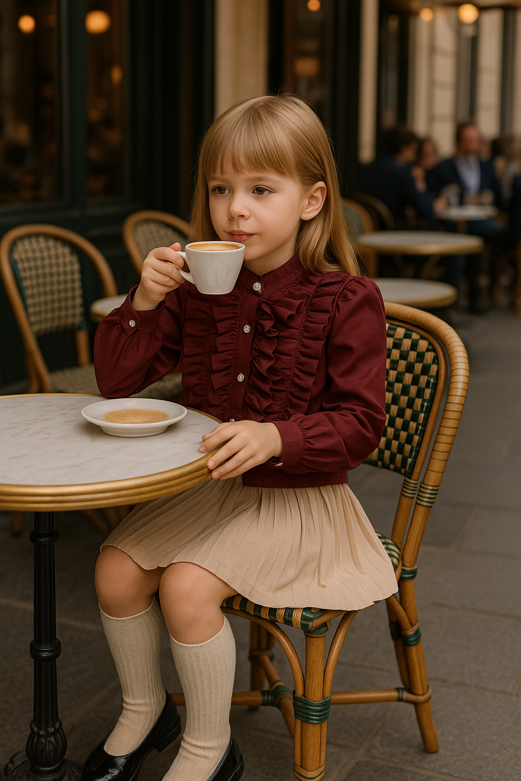 Camicetta bordeaux con bottoni gioiello