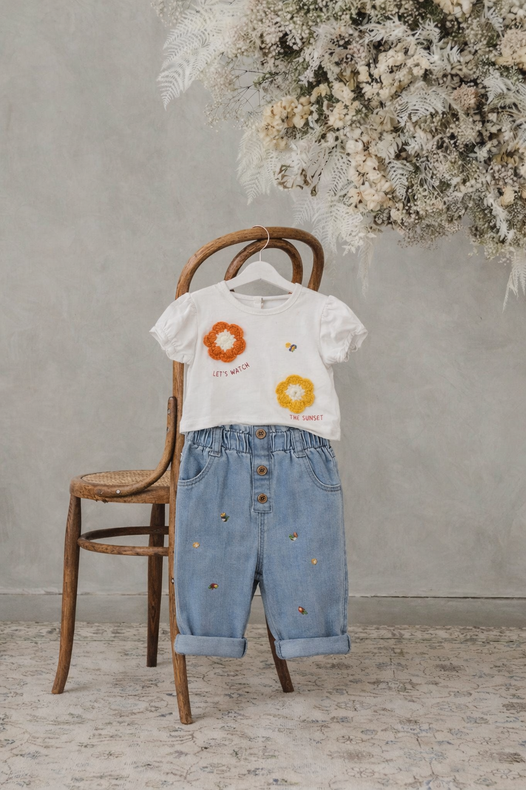 Jeans neonata SKY FLOWER PANTS