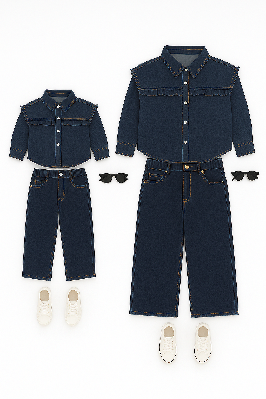 Camicia neonata in denim