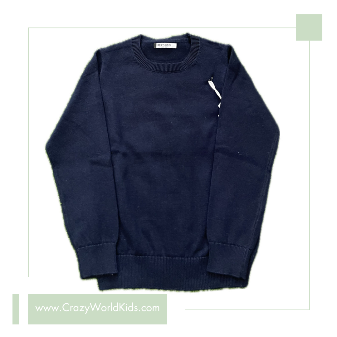 Maglioncino disponibile dalla 4 alla 14 anni in bianco ,celeste o blu scuro