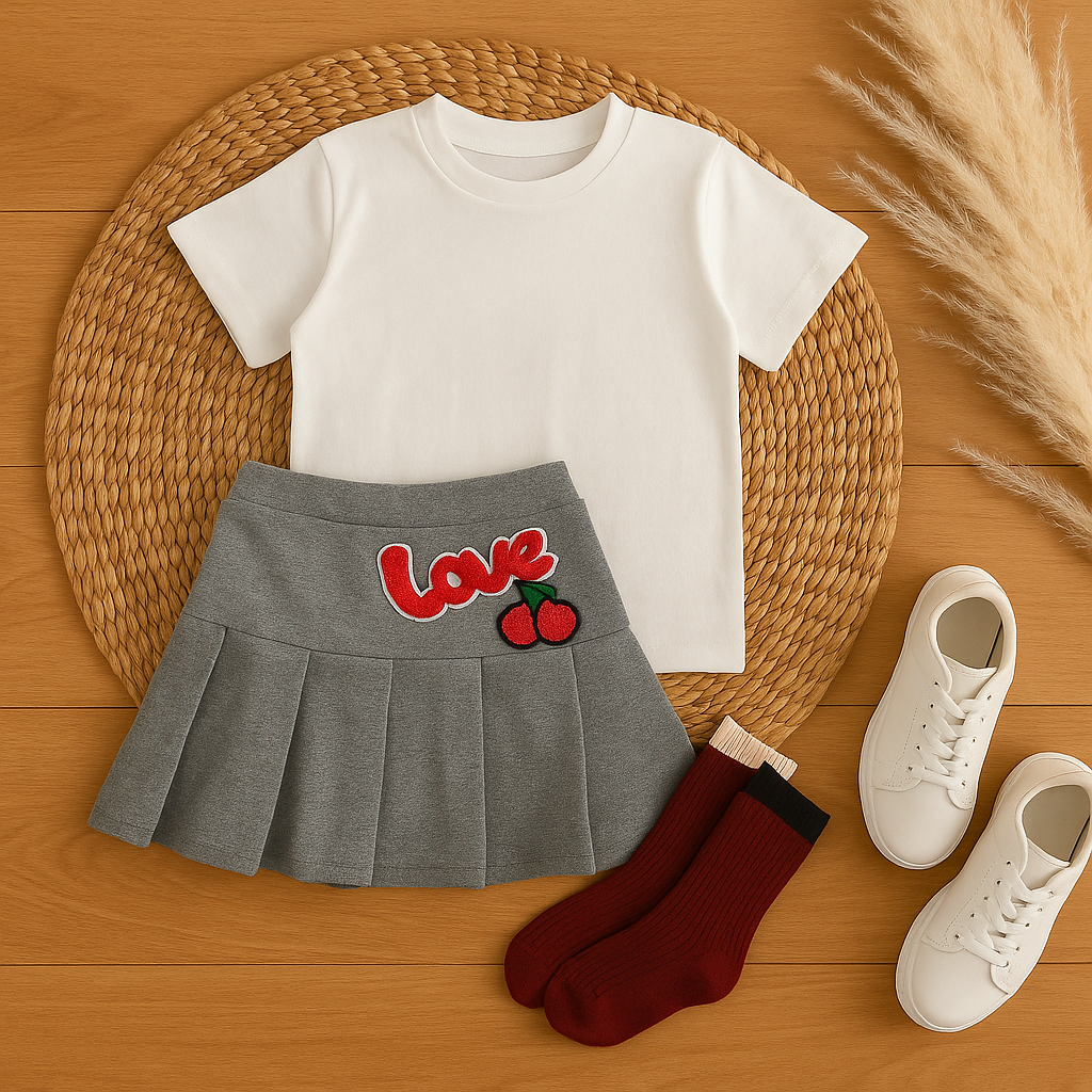 Gonna grigia Cherry Love