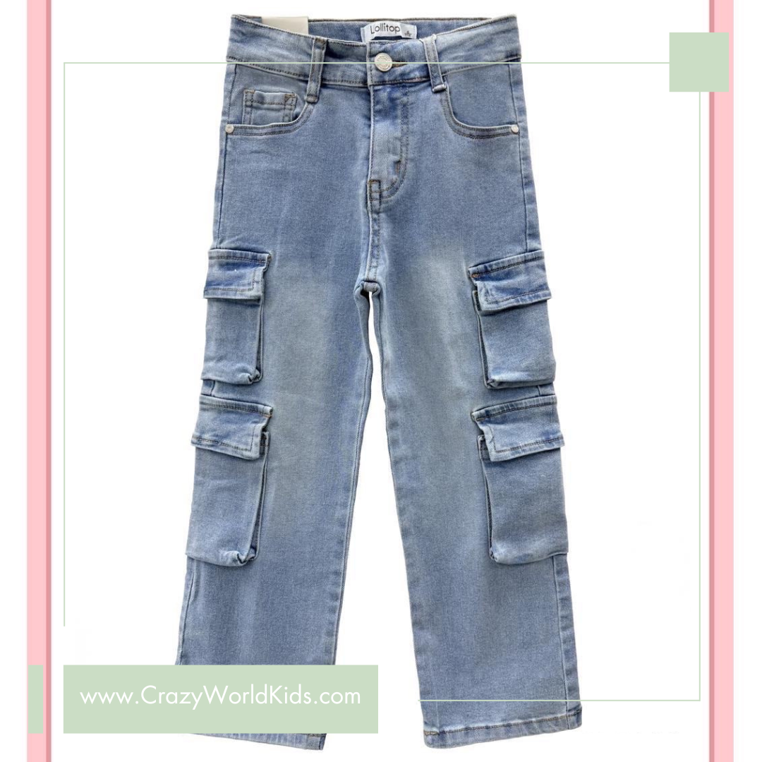 Jeans cargo disponibili dalla 4 alla 14 anni