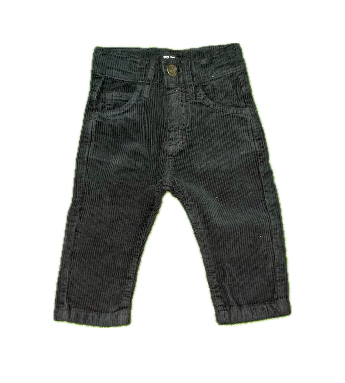 Pantalone di velluto disponibile in crema o nero dalla 9 alla 36 mesi