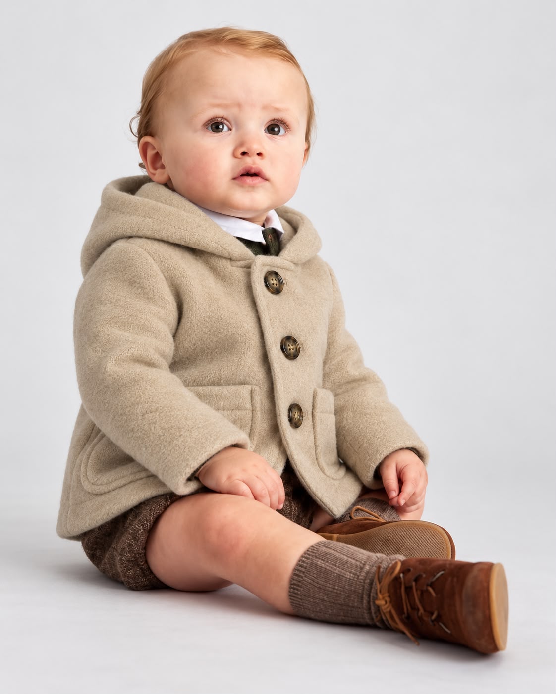 Cappotto neonato beige