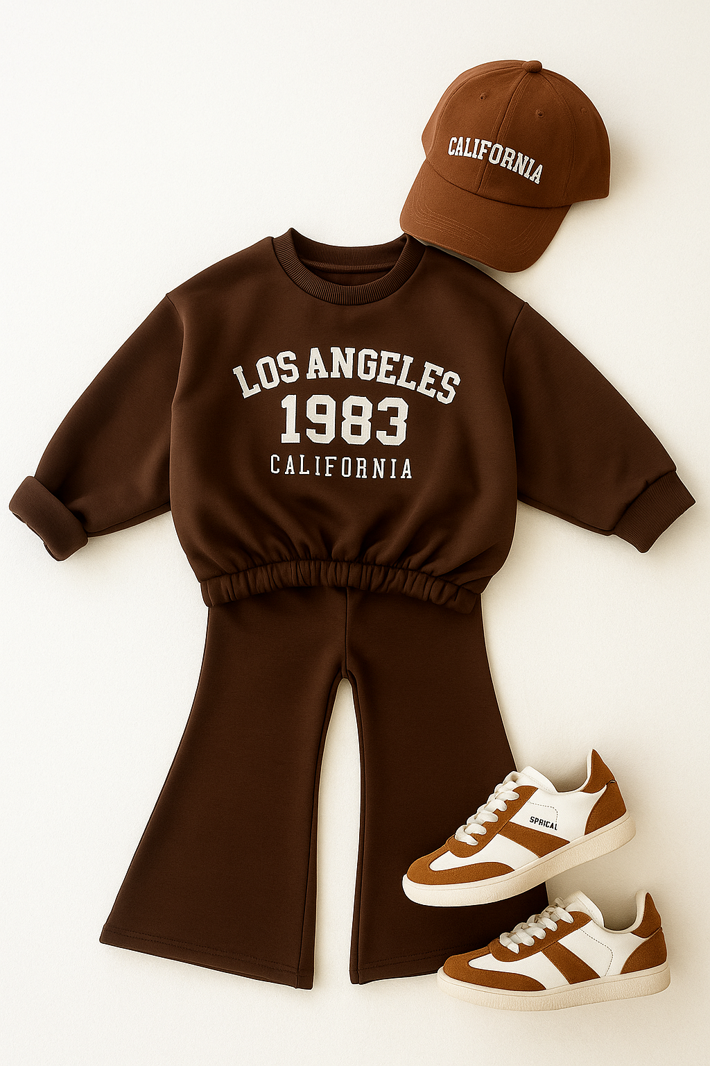 Tuta a zampa marrone bimba LOS ANGELES