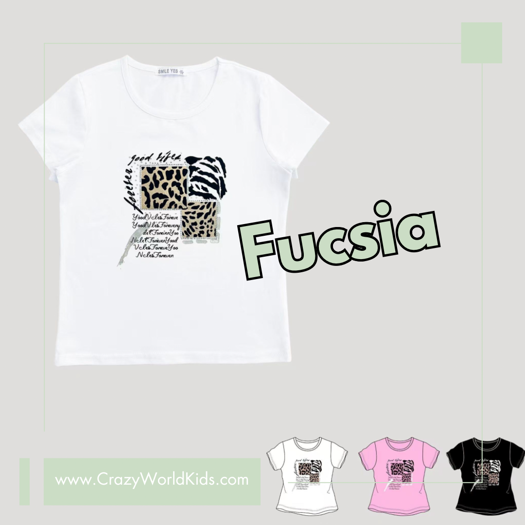 T-shirt disponibile in fucsia dalla 4 alla 14