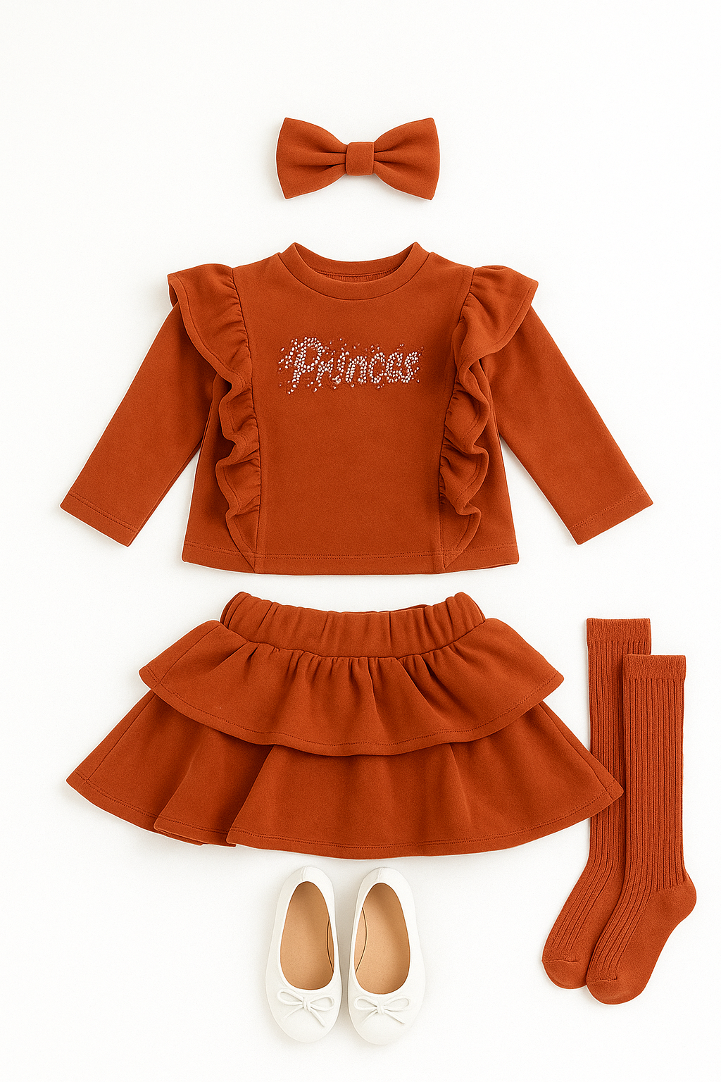 Gonna FLOWY TERRACOTTA neonata