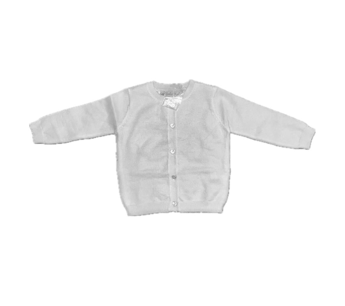 Cardigan disponibile in rosa e bianco dalla 12 alla 36 mesi