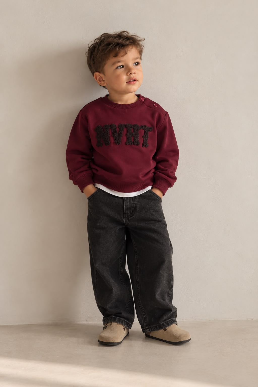 Felpa neonato BURGUNDY NVRT