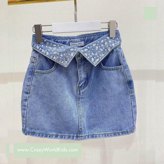 Gonna in denim disponibile dalla 4 alla 14 anni