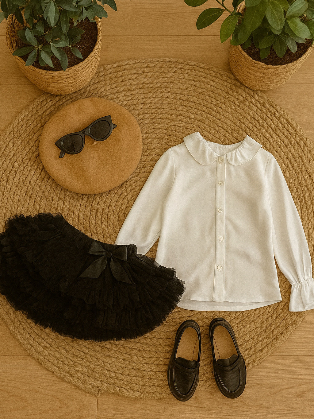 Gonna Fairy verde salvia e nera