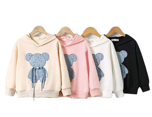 Felpa Teddy disponibile rosa e nera dalla 4 alla 14 anni