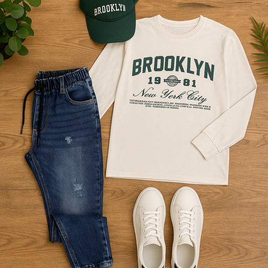T-shirt panna Brooklyn