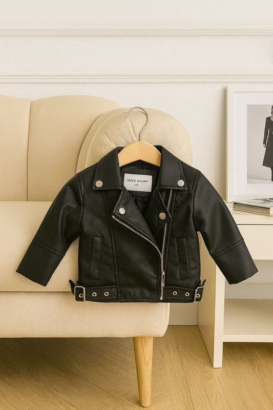 Chiodo nero in ecopelle Miss Brum