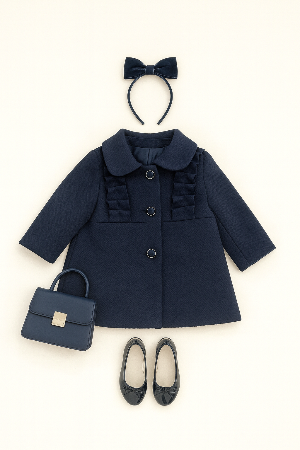 Cappotto blu notte ÈLÈGANCE neonata