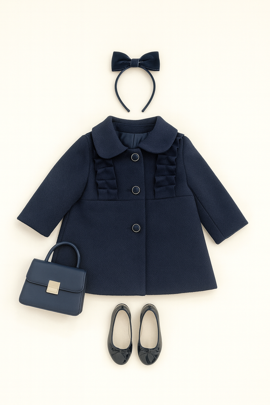 Cappotto blu notte ÈLÈGANCE neonata
