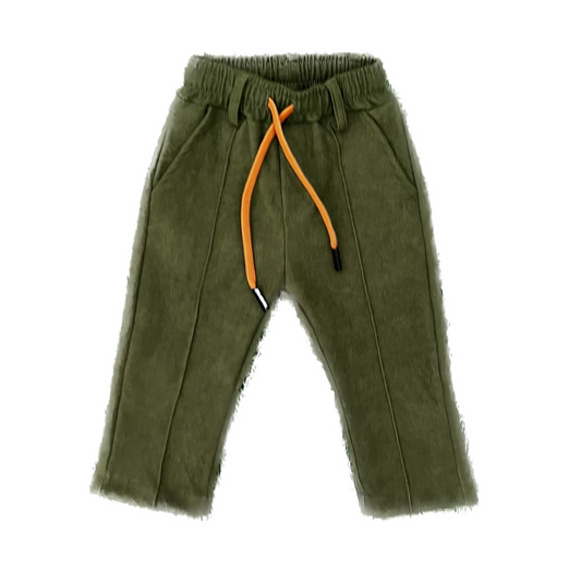 Pantaloni con laccio verde militare disponibile dalla 3 alla 7 anni