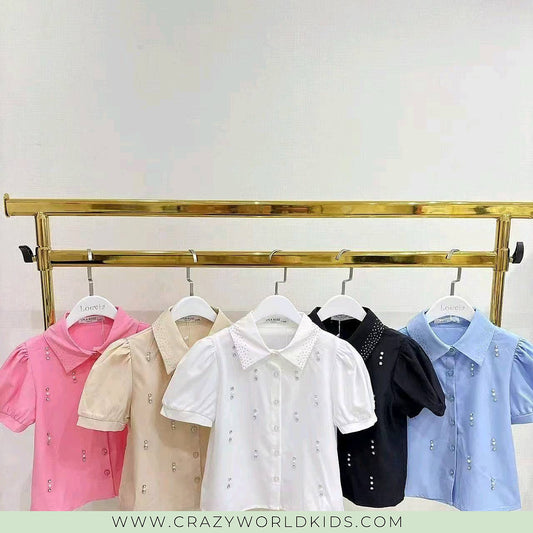 Camicetta disponibile in bianco dalla 4 alla 14 anni