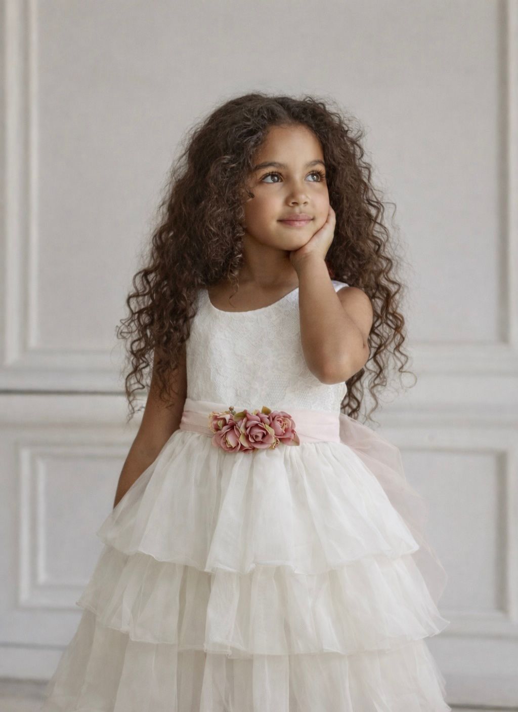 Abito da cerimonia bimba ETOILE ROSE