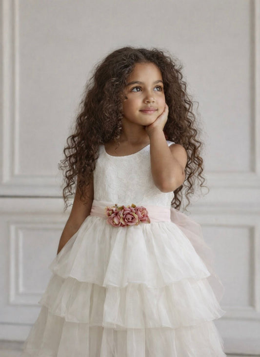 Abito da cerimonia bimba ETOILE ROSE