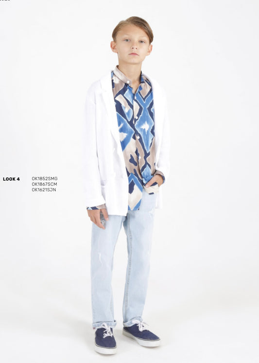 Jeans regular fit lavaggio chiaro disponibile dalla 3 alla 16 anni