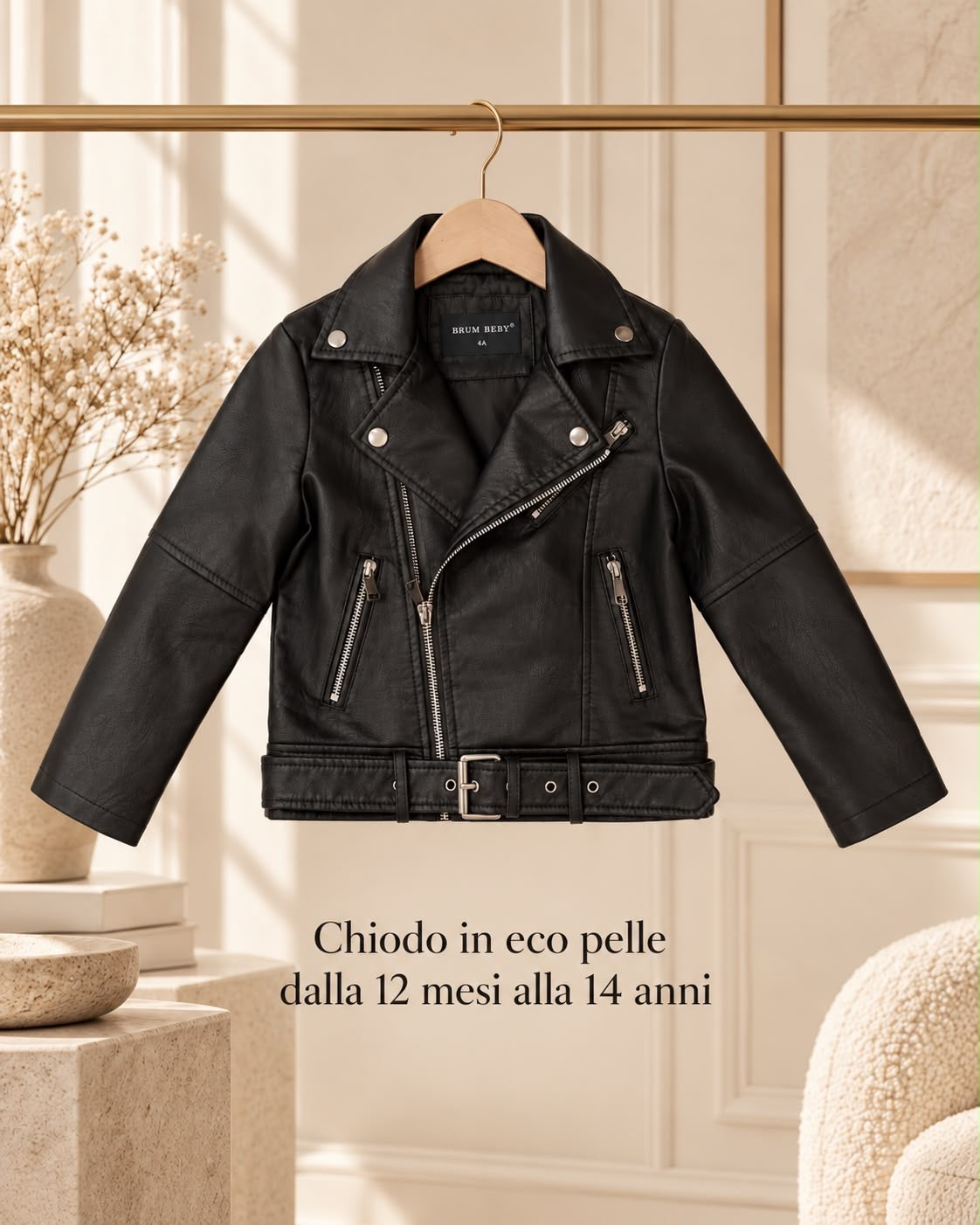 Chiodo in ecopelle ragazzo