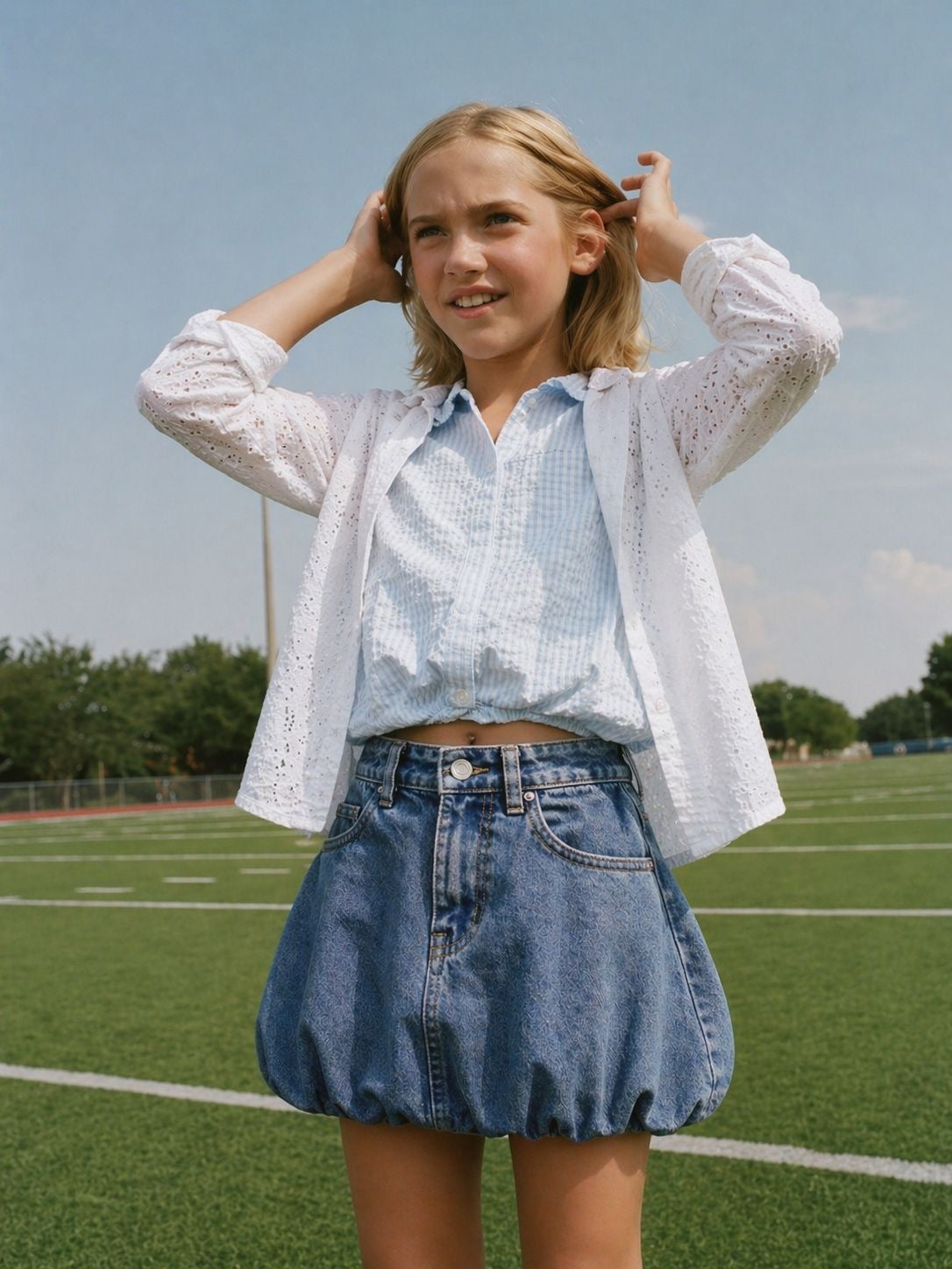 Gonna in denim BUBBLE