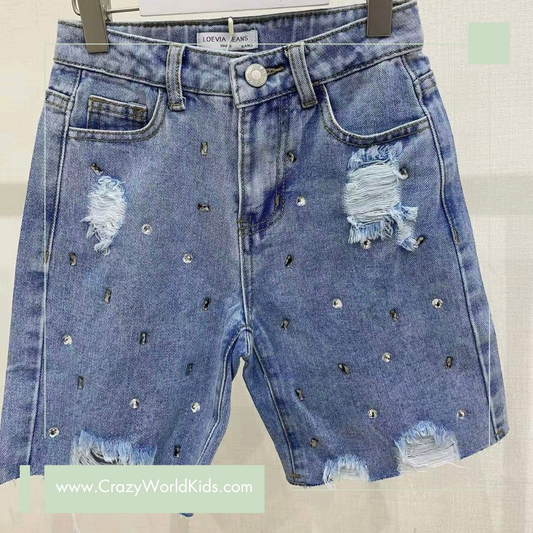 Pinocchietto Capri con brillantini disponibili dalla 4 alla 14 anni