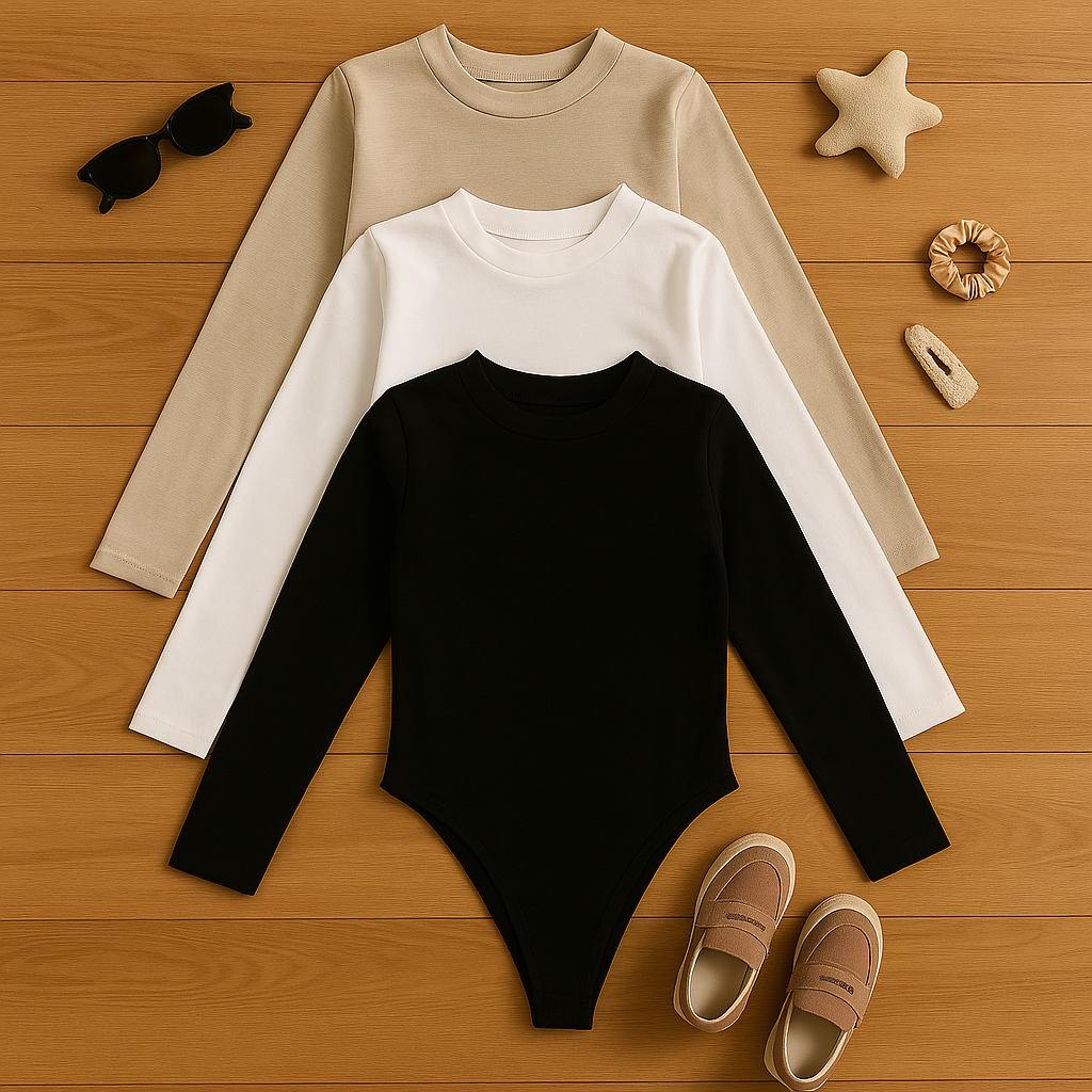 Body basic bianco ,nero e beige