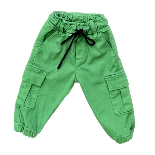 Pantalone verde cargo disponibile dalla 9 alla 30 mesi