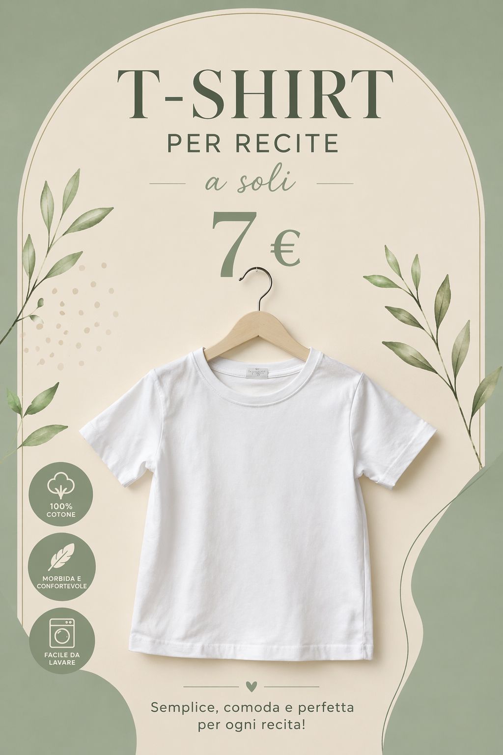 T-shirt unisex bianca basica