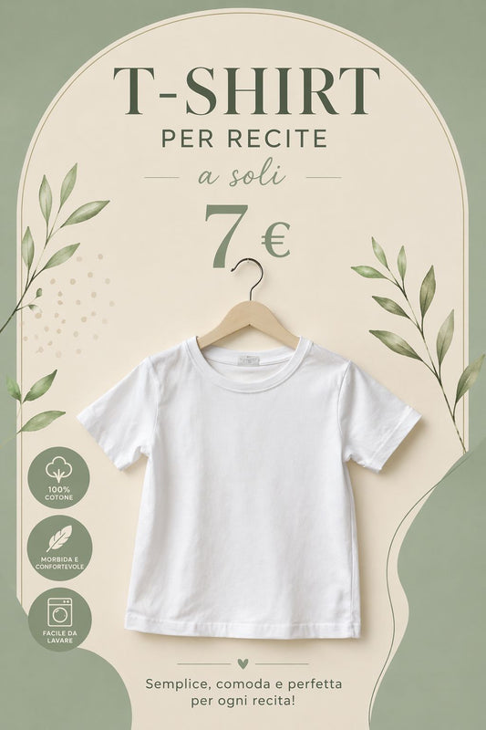 T-shirt unisex bianca basica