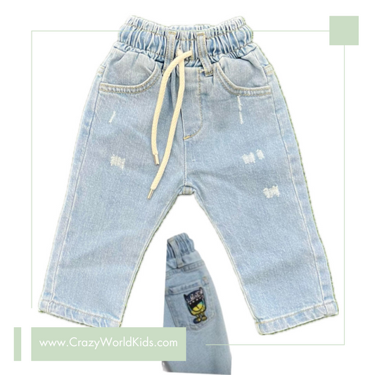 Pantalone denim lavaggio chiaro disponibile dalla 9 alla 30 mesi
