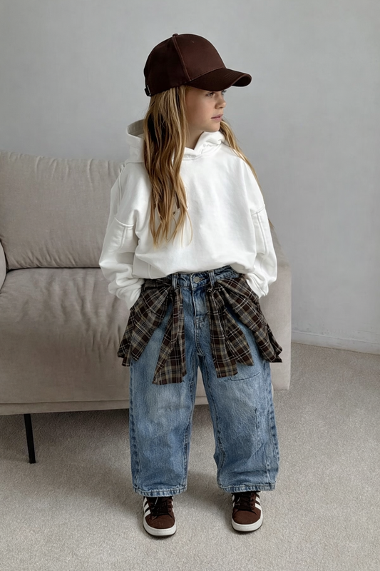 Jeans con finta camicia